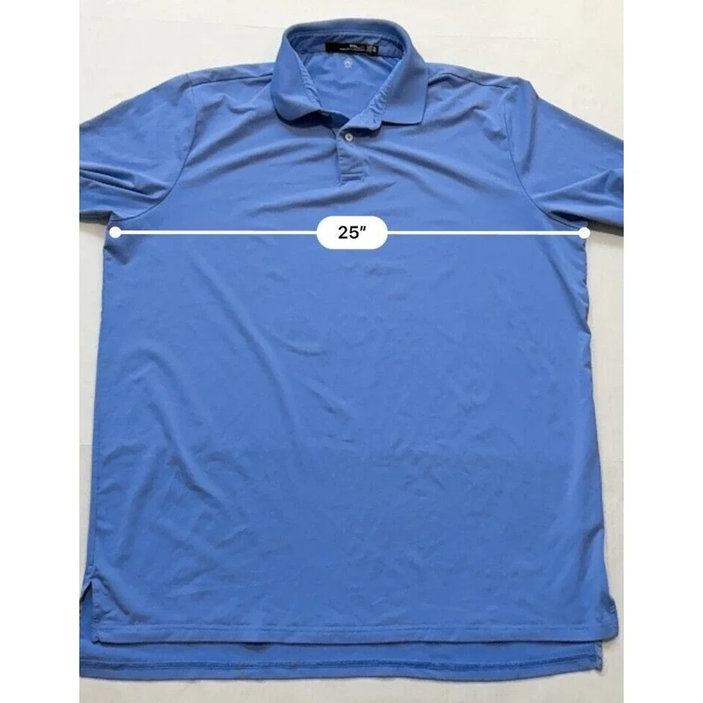 RLX Ralph Lauren Men's Blue Polyester Men's Polo Shirt Short Sleeve Size X-Large